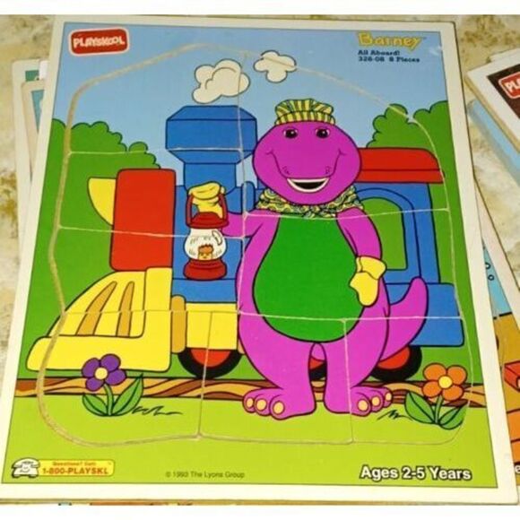 Lot of 8 Vintage Playskool, Peanuts, Barney & Disney Wood Puzzles Collectibles - Picture 5 of 16